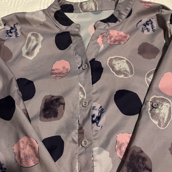 Polka Dot Long Sleeve Blouse - Picture 3 of 4